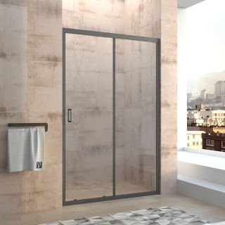 Душевая дверь Veconi Vianno VN-46B, 1500x1950, черный матовый, стекло прозрачное